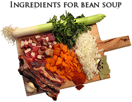 Ingredients for bean soup