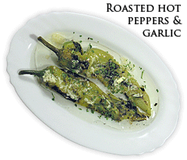 Roasted hot peppers with garlic