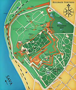 Beogradska tvrđava - mapa